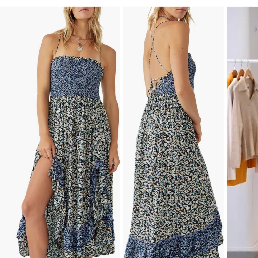 Free people, the one I love maxi dress size medium blue